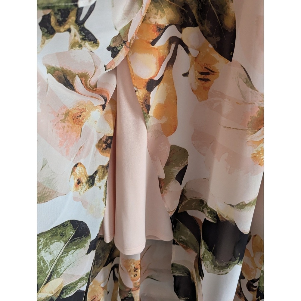 Signature by Sangria Woman Floral High Low Maxi Dress Honeysuckle 20W NWT - Picture 6 of 10